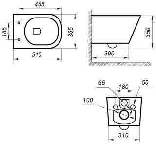 Подвесной унитаз Art&Max Maxima безободковый белый AM010CHR